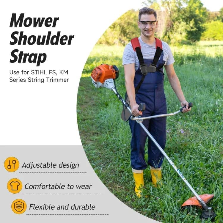 Adjustable Nylon Trimmer Strap, Compatible with Grass Trimmer and Leaf Blower, Dark Red V1188-MS-325-1273