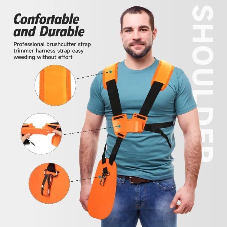 Adjustable Nylon Trimmer Strap for Grass Trimmer and Leaf Blower, Orange V1188-MS-325-1274