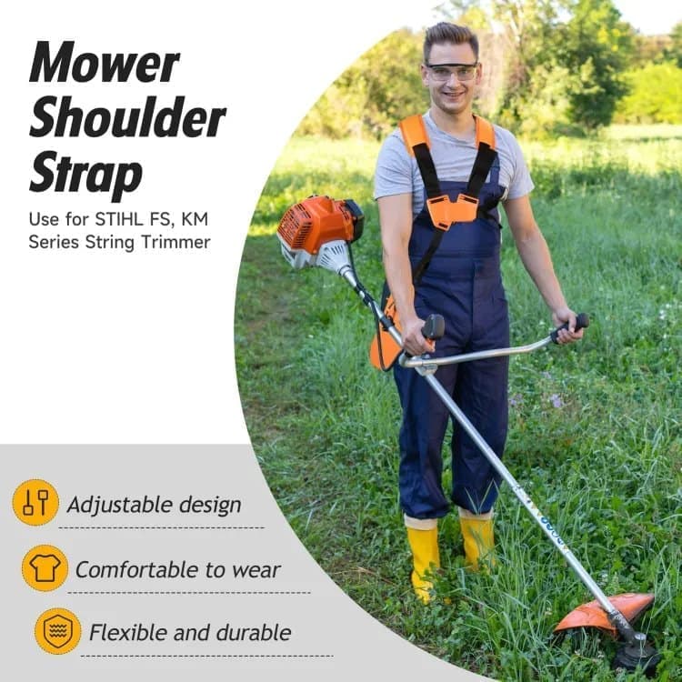 Adjustable Nylon Trimmer Strap for Grass Trimmer and Leaf Blower, Orange V1188-MS-325-1274