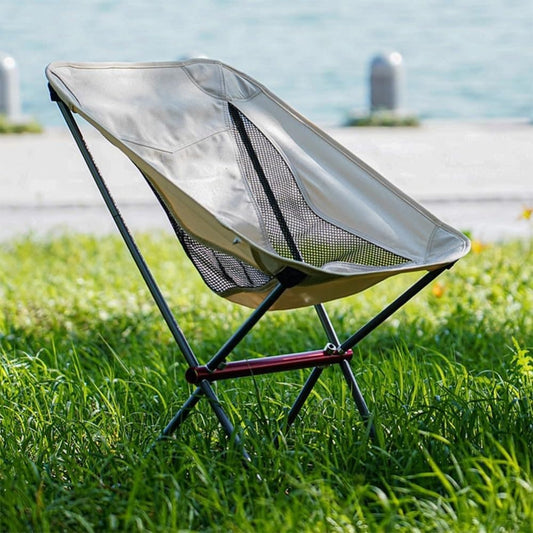 1 Pack Lightweight Folding Camping Chair with Carry Bag, Padded Collapsible Sun Chair for Hiking, Gray, V1188-MS-325-1277