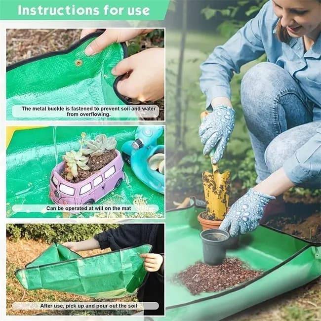 2-Pack Foldable Waterproof Garden Planting Mats, 60x90cm, Compatible with Indoor Succulent Transplanting V1188-MS-325-1280