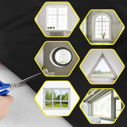 Blackout Curtain DIY Portable No-Drill UV Protection, Star and Moon Print, 145x100cm V1188-MS-325-1285