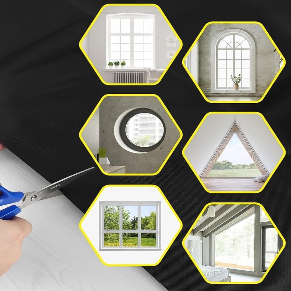 Blackout Curtain DIY Portable No-Drill UV Protection Star and Moon Print, 145x300cm V1188-MS-325-1287