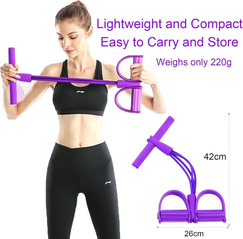 Purple Abdominal Trainer Exercise Band for Sit-Up Training, Multifunctional Tension Rope Fitness Pedal Slap V1188-MS-325-1295