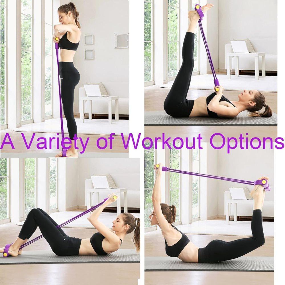 Purple Abdominal Trainer Exercise Band for Sit-Up Training, Multifunctional Tension Rope Fitness Pedal Slap V1188-MS-325-1295