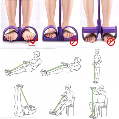 Purple Abdominal Trainer Exercise Band for Sit-Up Training, Multifunctional Tension Rope Fitness Pedal Slap V1188-MS-325-1295
