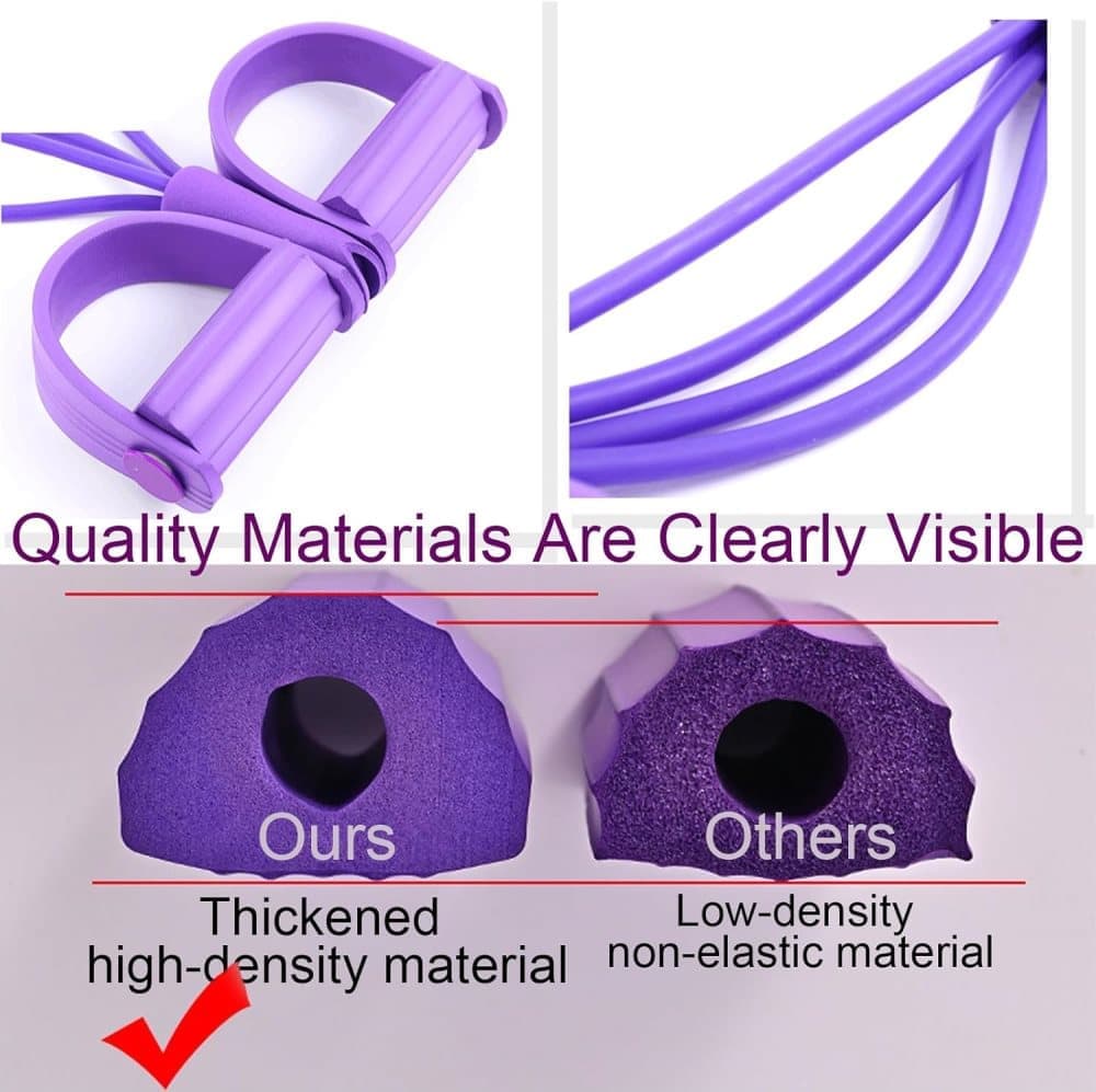 Purple Abdominal Trainer Exercise Band for Sit-Up Training, Multifunctional Tension Rope Fitness Pedal Slap V1188-MS-325-1295
