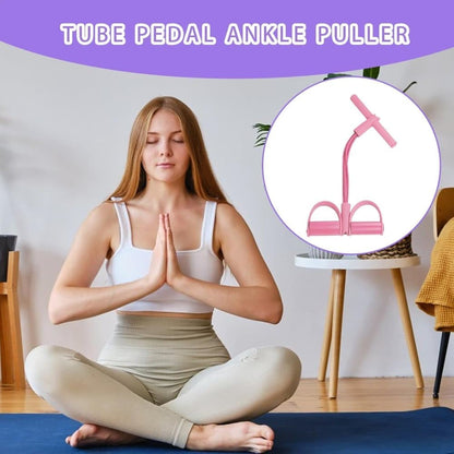 Pink abdominal trainer with multifunctional tension rope and fitness pedal, compatible with home workout, V1188-MS-325-1296