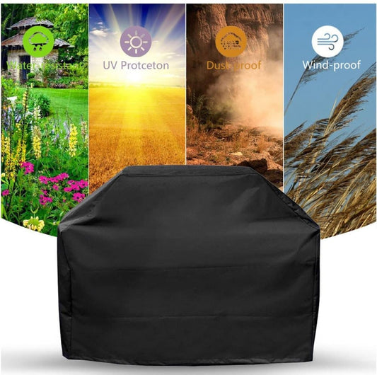 Heavy Duty Grill Cover 210D Oxford Waterproof UV Protection, 145x61x117 cm V1188-MS-325-1298