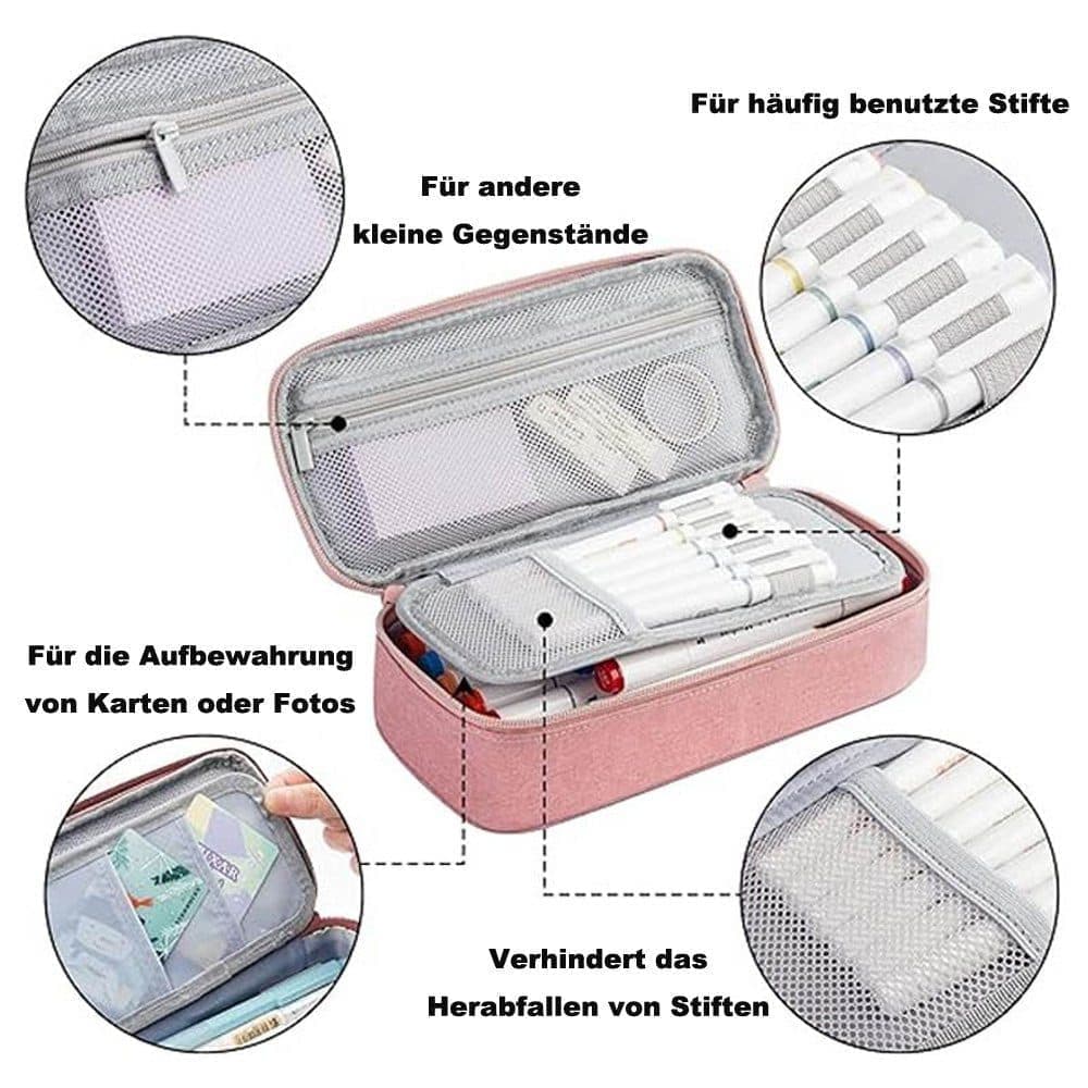 1 Pack Large Capacity Pencil Case, Multifunctional Lightweight Durable Organizer for Students and Office, Pink V1188-MS-325-1302