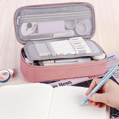 1 Pack Large Capacity Pencil Case, Multifunctional Lightweight Durable Organizer for Students and Office, Pink V1188-MS-325-1302