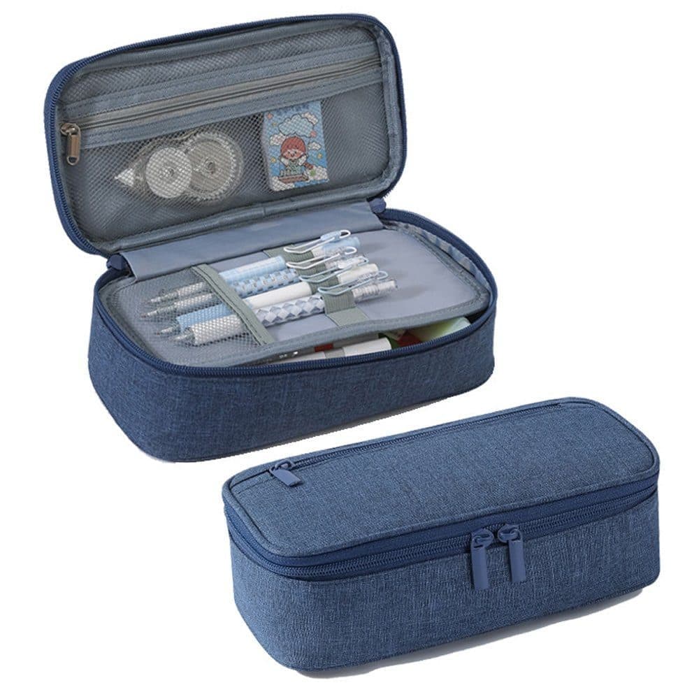 Large Capacity Pencil Case Light Blue, Multifunctional Lightweight Durable Organizer for Students and Office V1188-MS-325-1303