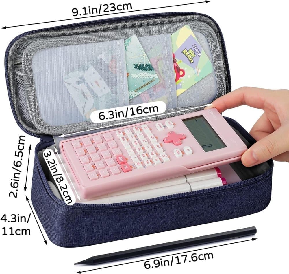 Large Capacity Pencil Case Light Blue, Multifunctional Lightweight Durable Organizer for Students and Office V1188-MS-325-1303