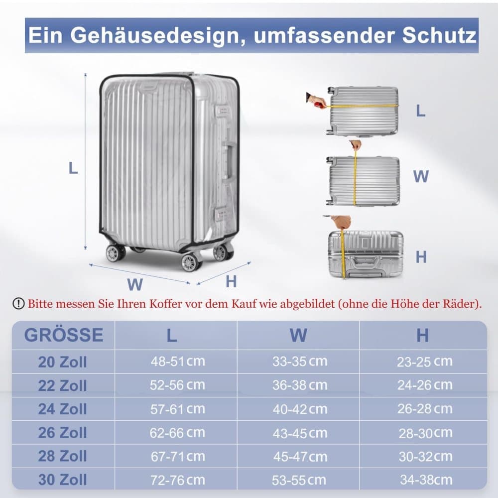 Transparent Protective Case for Suitcase, Waterproof Dustproof Durable Extra Thick, Compatible with Cabin V1188-MS-325-1308