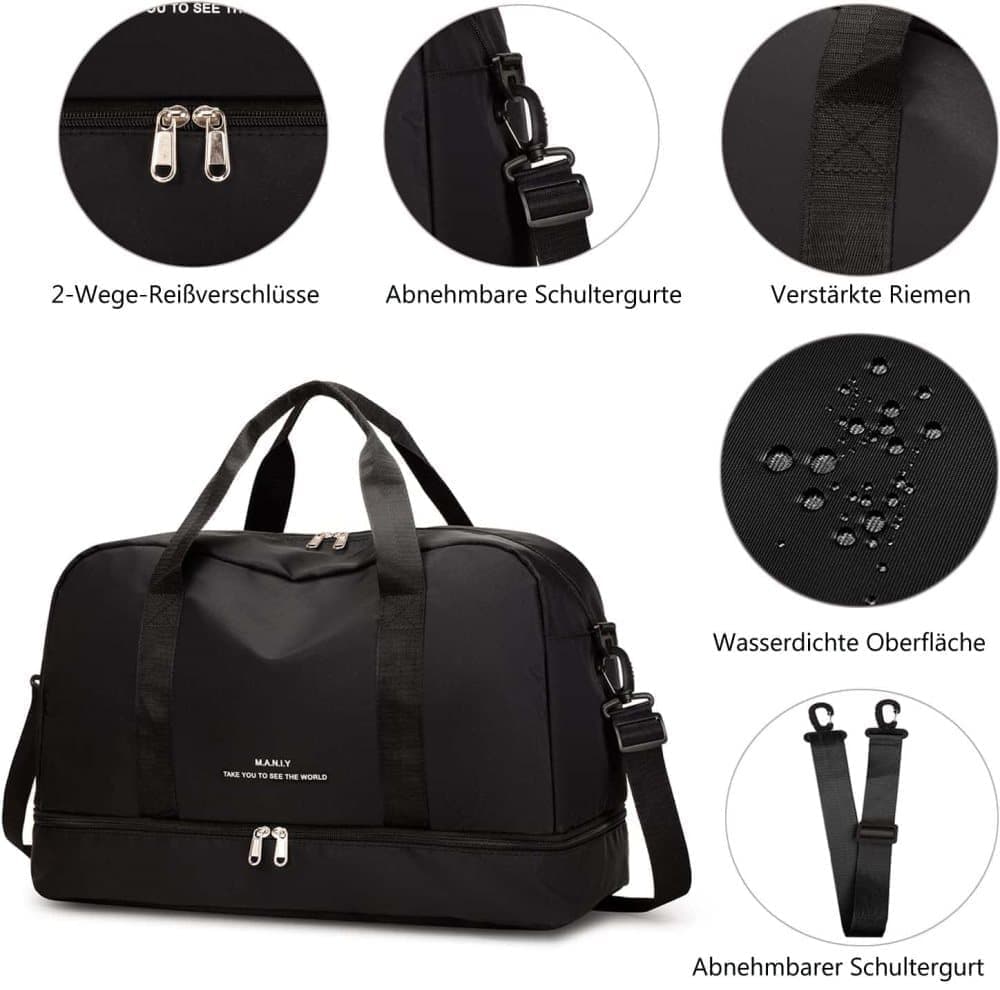 Large Capacity Waterproof Nylon Sport Gym Bag for Women and Men V1188-MS-325-1313