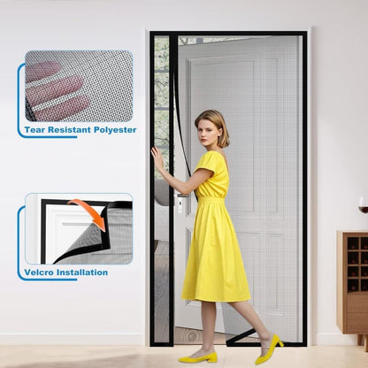 Self-Adhesive Magnetic Mosquito Net Door Curtain, Black, 85x220cm, Fly and Cat Proof, Durable, Removable, V1188-MS-325-1316
