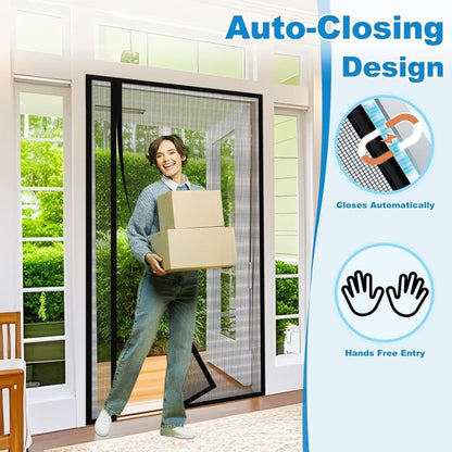 1 Magnetic Mosquito Net Door Self-Adhesive Side Opening Curtain Removable Durable Insect Fly and Cat Proof, V1188-MS-325-1319