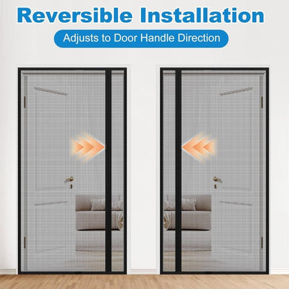 1pc Magnetic Mosquito Net Door Self-Adhesive Side Opening Curtain, Black, 110x220cm V1188-MS-325-1322