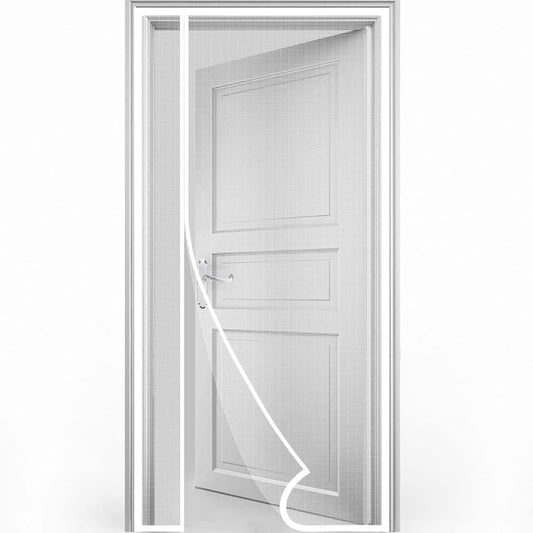 Self-Adhesive Magnetic Mosquito Net Door Curtain Removable Durable Insect Fly and Cat Proof, 90x200cm, White V1188-MS-325-1327
