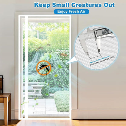 Self-Adhesive Magnetic Mosquito Net Door Curtain Removable Durable Insect Fly and Cat Proof, 90x200cm, White V1188-MS-325-1327