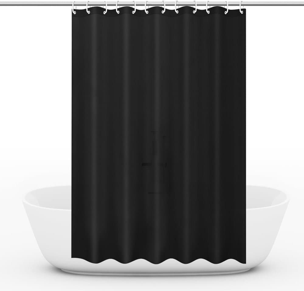 1 Reinforced PEVA Shower Curtain Waterproof Mildew Resistant Quick-Drying, 180x180cm, Black V1188-MS-325-1329