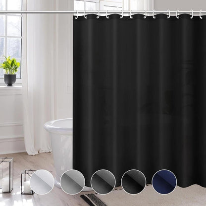 1 Reinforced PEVA Shower Curtain Waterproof Mildew Resistant Quick-Drying, 180x180cm, Black V1188-MS-325-1329