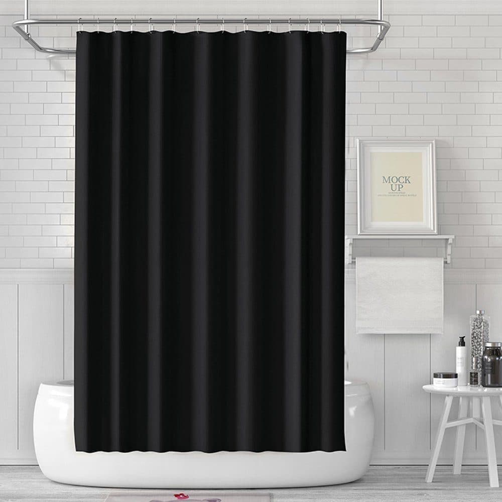 1 Reinforced PEVA Shower Curtain Waterproof Mildew Resistant Quick-Drying, 180x180cm, Black V1188-MS-325-1329