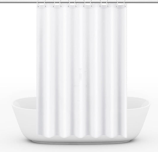 Waterproof PEVA Shower Curtain 72x72 inches, Mildew Resistant Quick-Drying Bathroom Divider, Colorfast, White V1188-MS-325-1332
