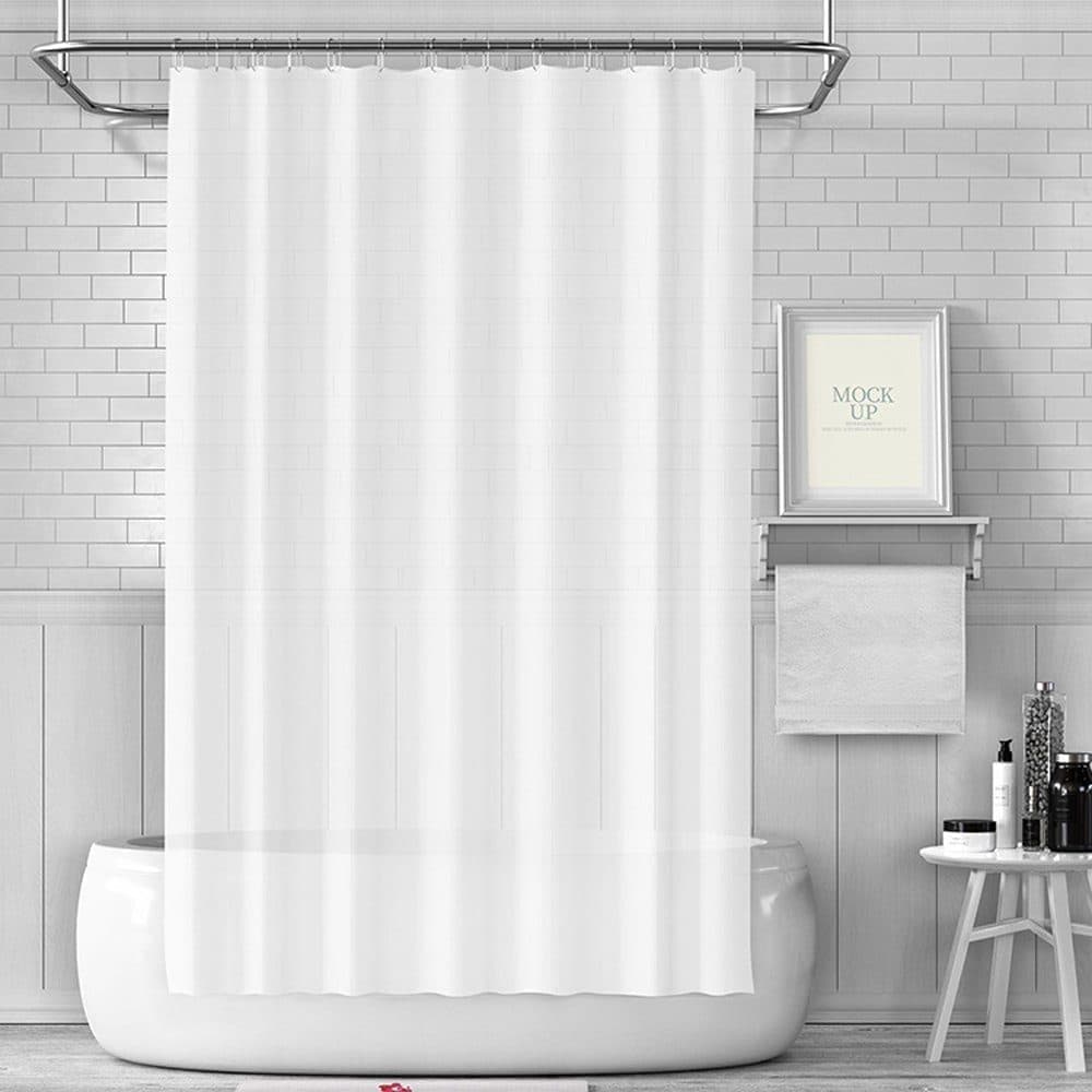 Waterproof PEVA Shower Curtain 72x72 inches, Mildew Resistant Quick-Drying Bathroom Divider, Colorfast, White V1188-MS-325-1332