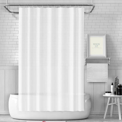 Waterproof PEVA Shower Curtain 72x72 inches, Mildew Resistant Quick-Drying Bathroom Divider, Colorfast, White V1188-MS-325-1332