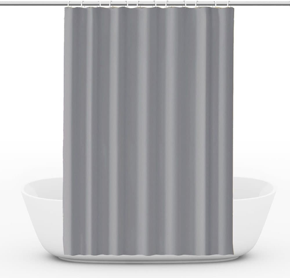 12 Hooks Reinforced PEVA Shower Curtain Waterproof Mildew Resistant Durable Quick-Drying, 72x72 inches, Gray V1188-MS-325-1333