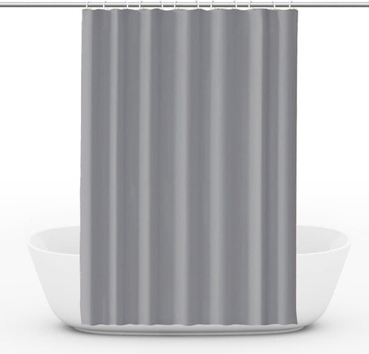 12 Hooks Reinforced PEVA Shower Curtain Waterproof Mildew Resistant Durable Quick-Drying, 72x72 inches, Gray V1188-MS-325-1333