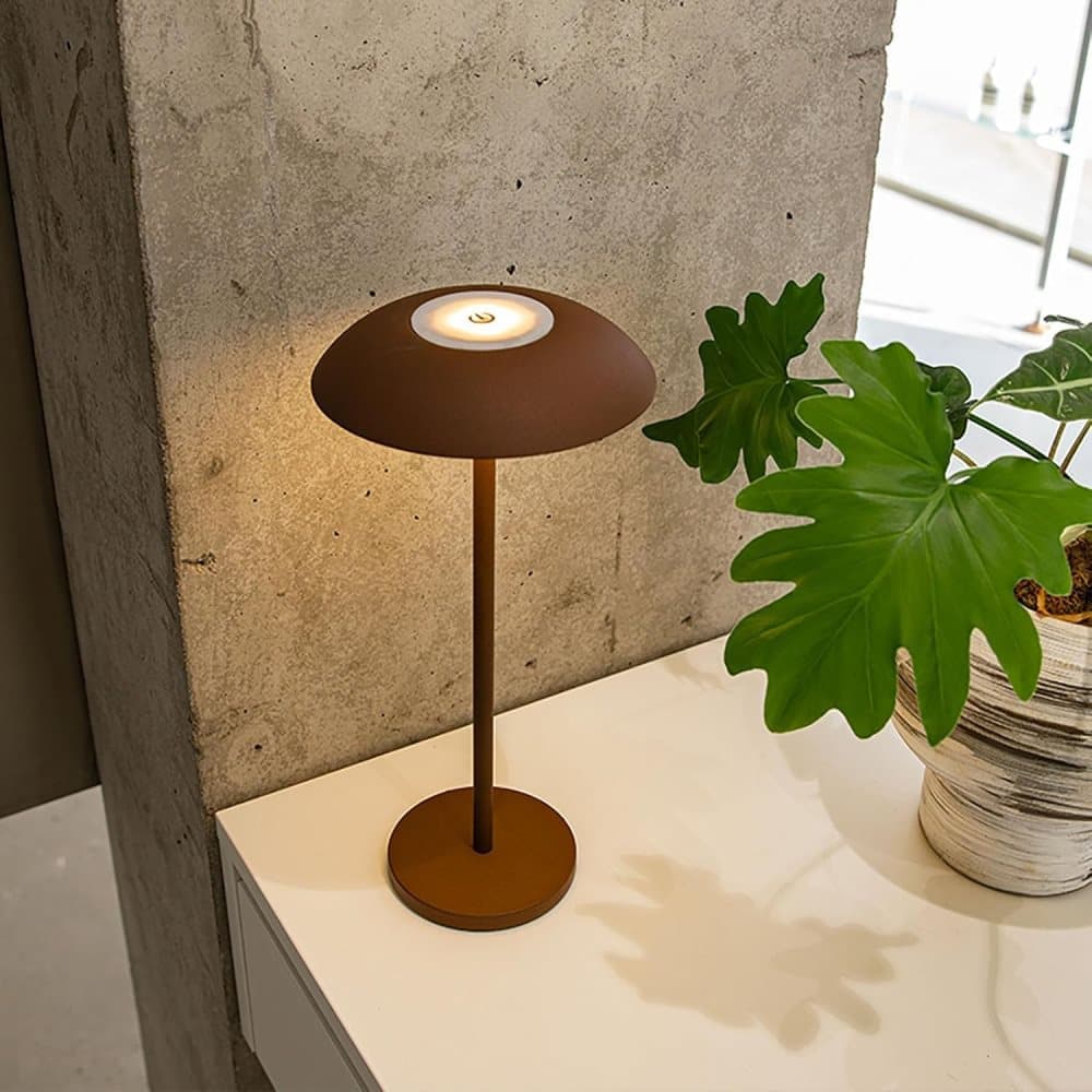 Rechargeable LED Table Lamp 2600mAh Wireless Portable Adjustable Brightness Bedside Light, Brown V1188-MS-325-1337