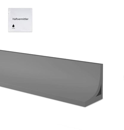 2M Flexible Silicone Shower Threshold Water Barrier, 3 cm high, Gray, Prevent Splashes V1188-MS-325-1340