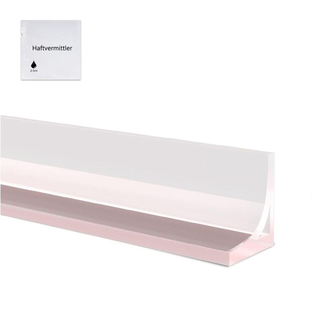 2M Flexible Silicone Shower Threshold and Water Barrier, 3 cm high, Transparent, Waterproof to Prevent V1188-MS-325-1341