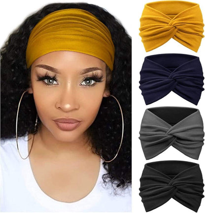 4 pcs Elastic Hair Band Headband for Yoga Training, Patterned V1188-MS-325-1347