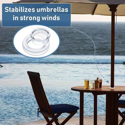 4-pack Transparent Silicone Umbrella Hole Ring and Cap for Garden and Patio, 2.5-inch V1188-MS-325-1349