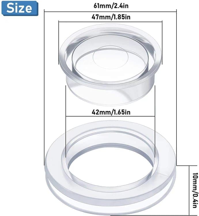 4-pack Transparent Silicone Umbrella Hole Ring and Cap for Garden and Patio, 2.5-inch V1188-MS-325-1349