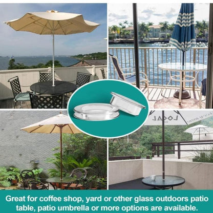 4-pack Transparent Silicone Umbrella Hole Ring and Cap for Garden and Patio, 2.5-inch V1188-MS-325-1349