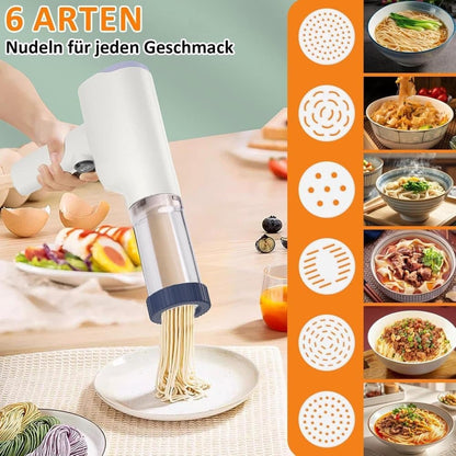 6-in-1 Automatic Electric Pasta Maker Machine, Handheld with Ergonomic Design, Easy to Clean V1188-MS-325-1350