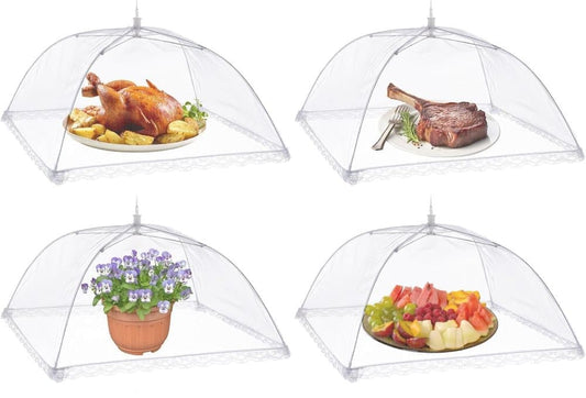 4 Pack Pop-up Food Cover Mesh Insect Net, Foldable for Camping Picnic Grilling, 43cm, Compatible with Oral-B V1188-MS-325-1351