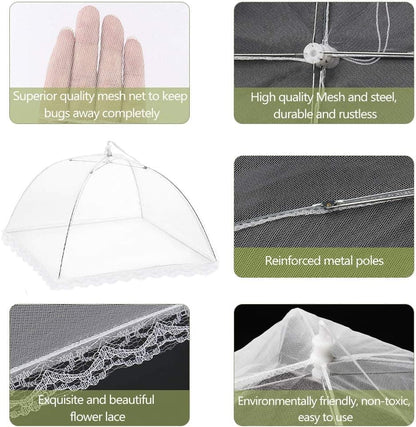 4 Pack Pop-up Food Cover Mesh Insect Net, Foldable for Camping Picnic Grilling, 43cm, Compatible with Oral-B V1188-MS-325-1351