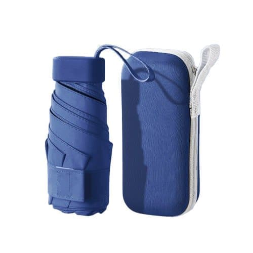 6-Fold Portable Mini Umbrella with UV Protection for Sun and Rain, Ultralight Compact, Dark Blue V1188-MS-325-1352