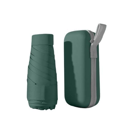 6-Fold Portable Mini Umbrella UV Protection for Sun and Rain, Ultralight Compact, 12 inches, Dark Green V1188-MS-325-1353