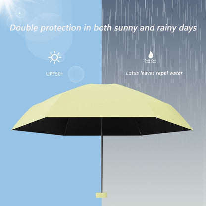 Portable Mini 6-Fold UV Protection Umbrella for Sun and Rain, Ultralight Compact, Black V1188-MS-325-1354