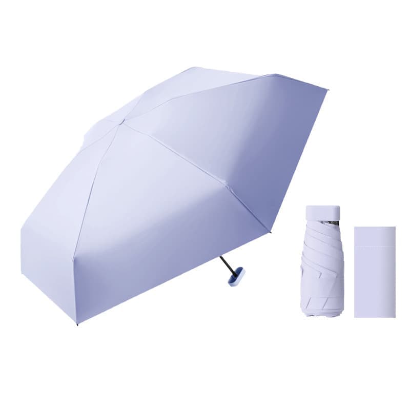 Portable Mini 6-Fold UV Protection Umbrella for Sun and Rain, Ultralight Compact, Black V1188-MS-325-1354