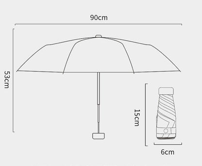 Portable Mini 6-Fold UV Protection Umbrella for Sun and Rain, Ultralight Compact, Light Green V1188-MS-325-1355
