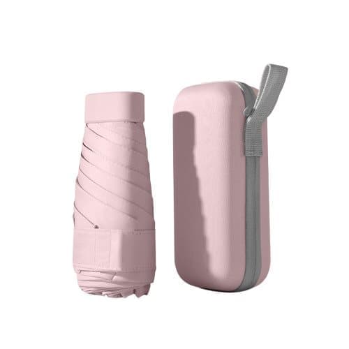 6-Fold Portable Mini Umbrella UV Protection for Sun and Rain, Ultralight Compact, Pink V1188-MS-325-1358