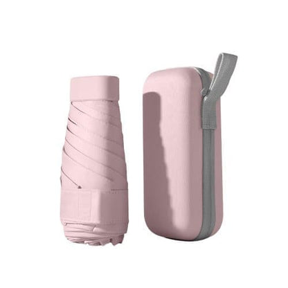6-Fold Portable Mini Umbrella UV Protection for Sun and Rain, Ultralight Compact, Pink V1188-MS-325-1358