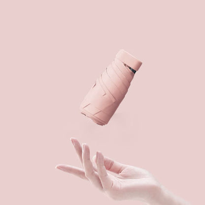 6-Fold Portable Mini Umbrella UV Protection for Sun and Rain, Ultralight Compact, Pink V1188-MS-325-1358